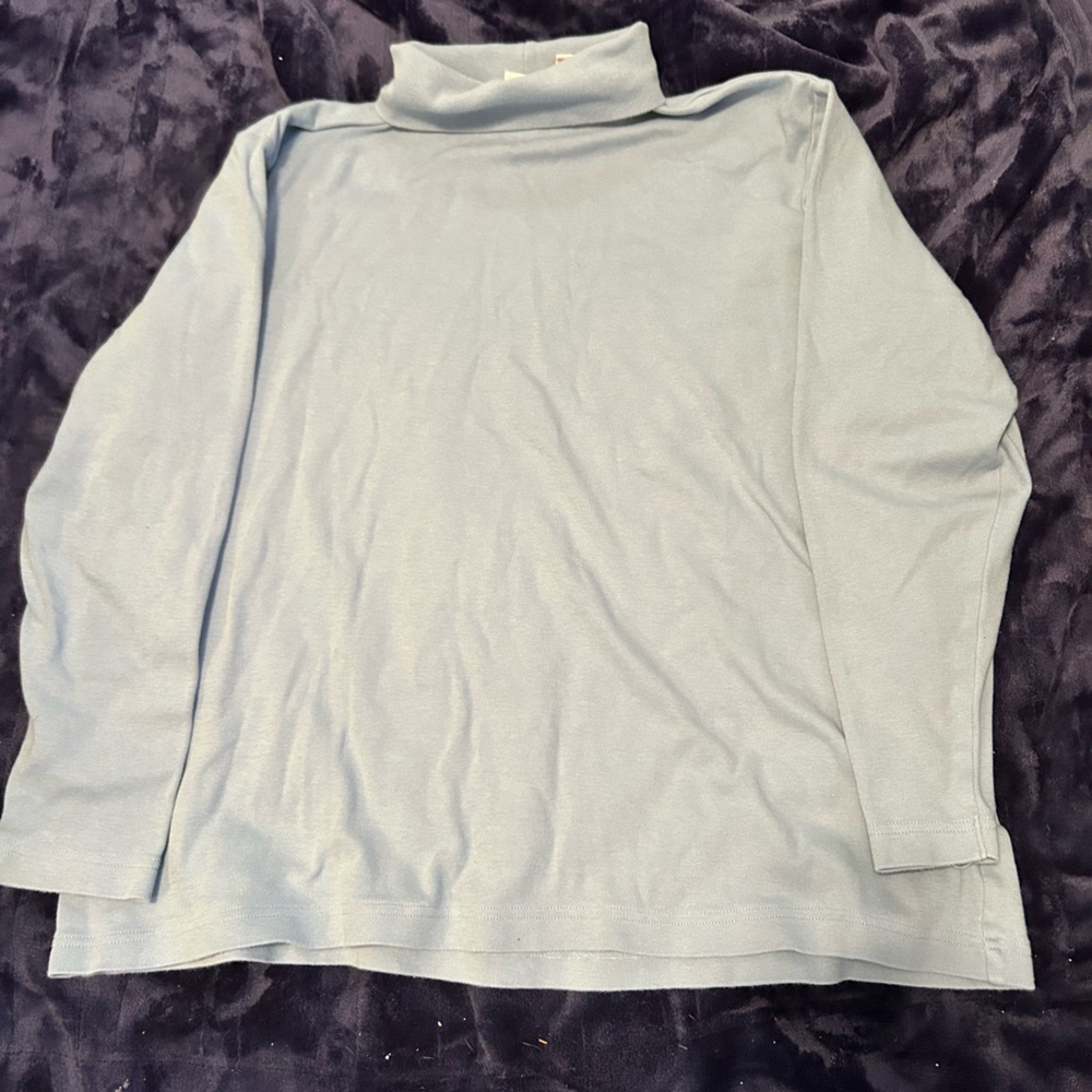 C.C. Hughes Woman’s Plus Light Blue Cotton Top